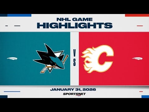 NHL Highlights | Flames vs. Sharks - January 31, 2026