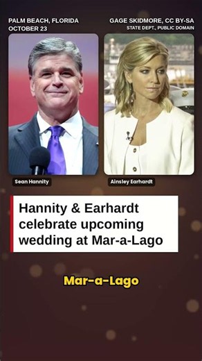 Sean Hannity & Ainsley Earhardt Celebrate Wedding Party at Mar-a-Lago 💍 #usa #shorts