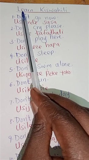 important swahili-phrases, negative form #fypシ゚viral #foryou #godwinthenewsman #Kiswahili #Education