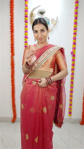 Let’s Learn to Drape Party Wear Saree | Easy & Stylish Party Saree Draping #shorts