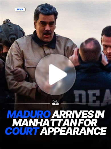 Nicolas Maduro has been shuffled into a police SUV this morning, sporting prison garb, as he makes his way from an NYC jail to his first court appearance. He is expected to appear in court Monday on drug and weapons charges, just days after being seized in Caracas in a shock US military operation. #maduro #venezuela #usa #nyc