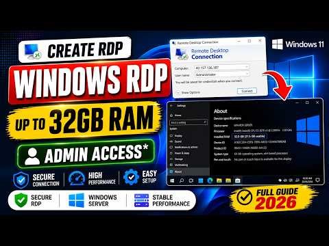Create Free RDP Server | Up to 32GB RAM | Easy Setup Guide 2026 ✅