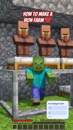 How to make a IRON Farm tutorial by Steve 👌❤️ #minecraft #minecraftshorts #minecrafttutorial