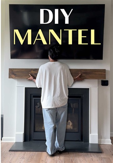 DIY Fireplace Mantel for Renters | Easy Mantel Build
