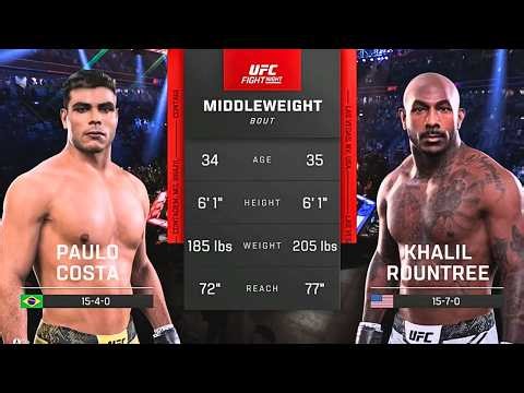 Khalil Rountree vs Paulo Costa FULL FIGHT | UFC 5 AI Simulation Gameplay (CPU vs CPU)