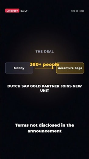Accenture Acquires Dutch SAP Partner McCoy, Adding 380+ Specialists #Shorts