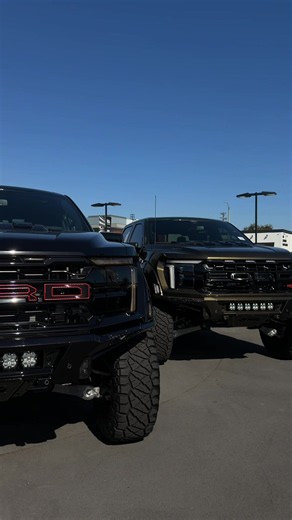 2026 SuperCharged 975HP Raptor Rs Two SuperCharged 975s. Same build. Completely different presence. The black one is dark, clean and aggressive. The Shelter Green brings a rare finish that changes character from every angle. Both sit on 38s with 975 horsepower from a 3.8L Whipple Supercharger. Two premium specifications of one serious Raptor R. Which one are you taking? @Vossen Wheels @Baja Designs @Nitto Tire @whipplesuperchargers #raptor #fyp #trucksoftiktok #offroad #trucktok