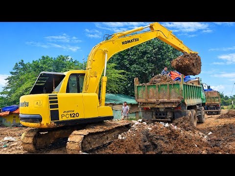 MÁY XÚC Ô TÔ | MÚC ĐẤT LÊN ÔTÔ | LÊN XUỐNG XE, SA LẦY ♫ NHẠC SÔI ĐỘNG | EXCAVATOR TRUCK 4K #651