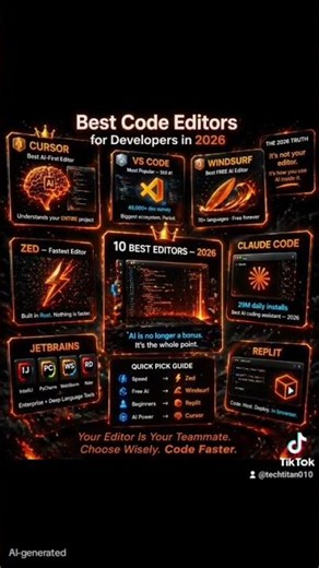 Best Code Editors For Developers In 2026