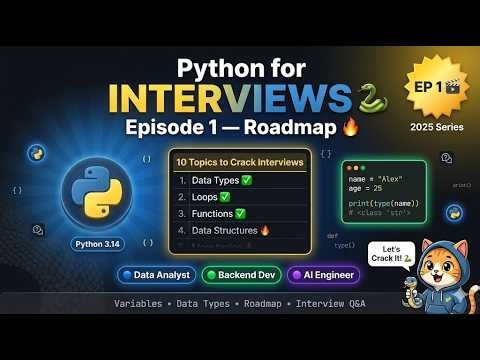 Python for Interviews 🐍 Ep 1 | Intro + Complete Roadmap 2025 | Data Analyst + Backend + AI - abhijay
