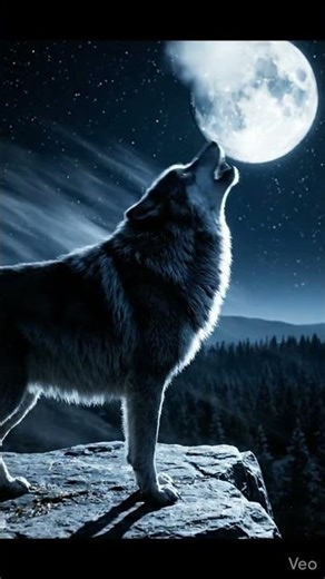 Lone Wolf Howling at the Full Moon 🐺 Relaxing Night Nature Sounds 🌕