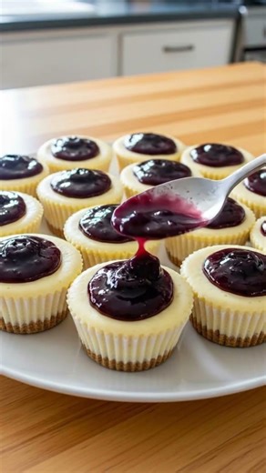 Easy No-Bake Mini Blueberry Cheesecake | 3-Ingredient Dessert #cheesecake #easycakerecipe