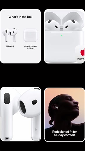 **Buy directly at Amazon with a mega discount** 🎁https://amzn.to/44PyM6u Apple AirPods 4 Wireless Earbuds, Bluetooth Headphones, Personalized Spatial Audio, Sweat and Water Resistant, USB-C Charging Case, H2 Chip, Up to 30 Hours of Battery Life with AppleCare (2 Years) About this item WHY APPLECARE - Get protection, service and support direct from Apple. AppleCare covers unlimited repairs for accidental damage, like a cracked display, and includes coverage for the hardware and battery. Get conv