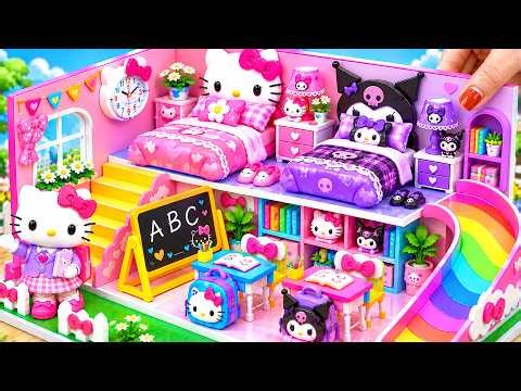 🎀🏫 Build Amazing Hello Kitty School with Playground, School Supplies & Bus | DIY Miniature House