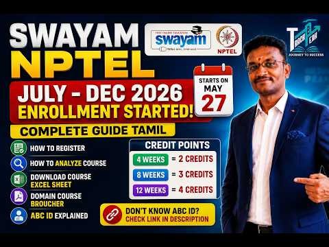 SWAYAM NPTEL July-Dec 2026 Enrollment Started 🔥 How to Register | Course | ABC ID | Credit Details