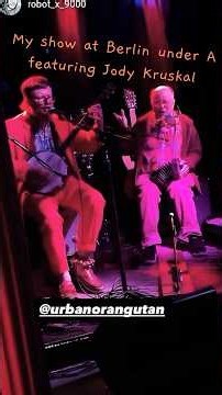 Urban Orangutan and Jody Kruskal, live at Berlin ‪@JodysConcertina‬ #concertina #banjo #puppet
