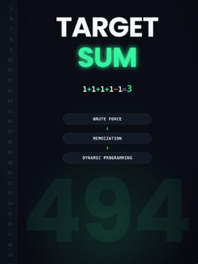 Leetcode 494. Target Sum - Recursion to Dynamic Programming - Python3 #leetcode #medium #python #coding #programming #dp #dynamicprogramming #algorithm #datastructures #codinginterview #learnprogramming #xuhuong #fyp #tiktok