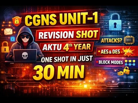 CGNS Unit-1 Revision Shot 🔐 | Cryptography & Network Security | AKTU 4th Year