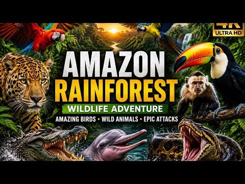 Amazon Rainforest Adventure in 4K | Amazing Birds & Wild Animals Documentary | Nature Wildlife