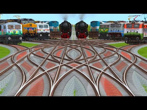 All Realstic Diesel Trains Run By Bumpy🍥 Grandient Railroad Tracks | diesel locomotive vs electric