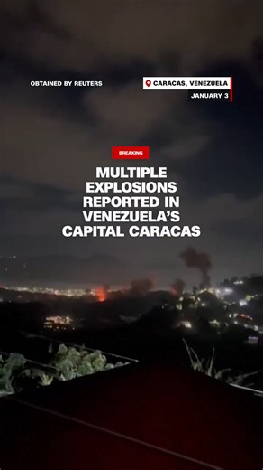 Videos from Venezuela shows smoke and explosions in Caracas. The first blast was recorded at approximately 1.50am local time. Follow live updates: https://cnn.it/3YpotT5 | CNN