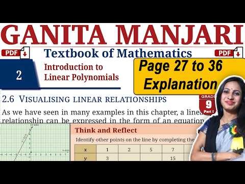 Class 9 Maths Chapter 2 Solutions | Ganita Manjari | Introduction to Linear Polynomials | Page no 27