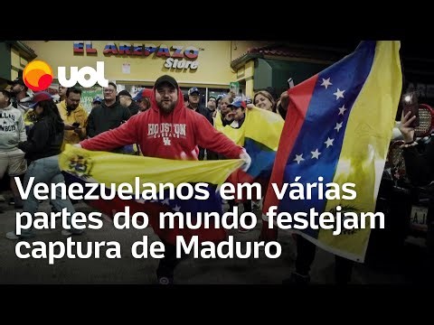 Venezuelanos em várias partes do mundo festejam captura de Maduro