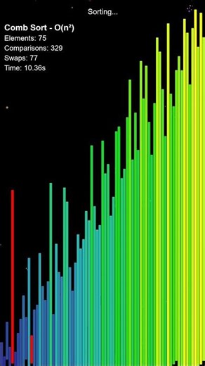 Blue-to-Yellow Gradient Comb Sort