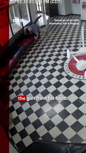 Moment gunman tackled by school principal in Oklahoma. #Oklahoma #CCTV #School #BBCNews