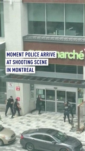 Moment police arrive at shooting scene in Montreal