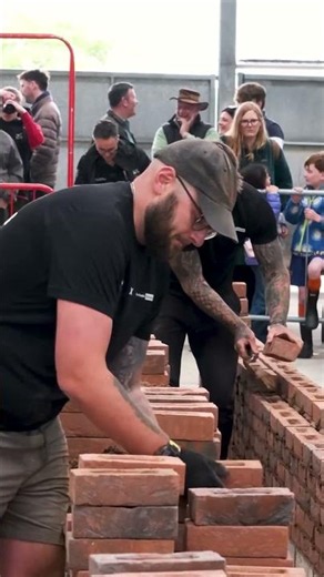 Record-breaking brick laying! 🧱