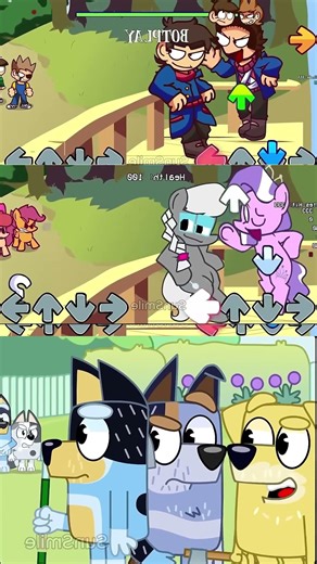 Epic Showdown: FNF Bluey, Eddsworld, and Pony in 'Let's Play' Style! #bluey #eddsworld #pony