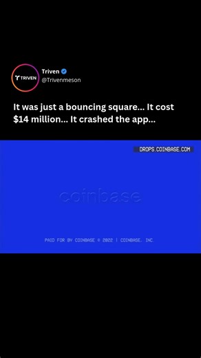 Triven Meson ™ | AI For Business on Instagram: "It was the most boring 60 seconds in Super Bowl history. And it worked. I found the Coinbase "QR Code" commercial from the 2022 Super Bowl. While other brands spent millions on A-list celebrities and special effects, Coinbase simply played a colorful QR code bouncing around a black screen for 60 seconds (like an old DVD screensaver). There was no text, no logo, and weird synth music. If you scanned the code, it took you to a promo for $15 in free B