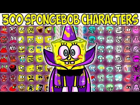 300 SPONGEBOB CHARACTERS | FNF Character Test | Gameplay VS Playground
