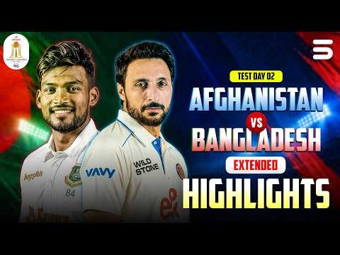 Full Highlights | Day 2 | Afghanistan vs Bangladesh | One-Off Test | M9Q1J