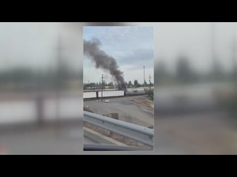 Union Pacific train derails and catches fire in Roseville