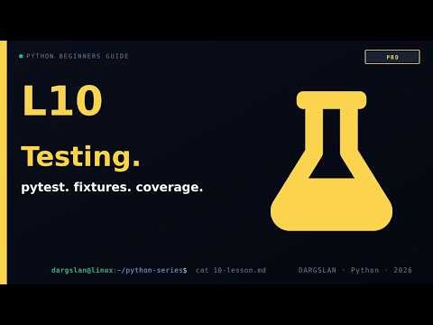 pytest: assert, fixtures, mocking, coverage | L10 · Pro