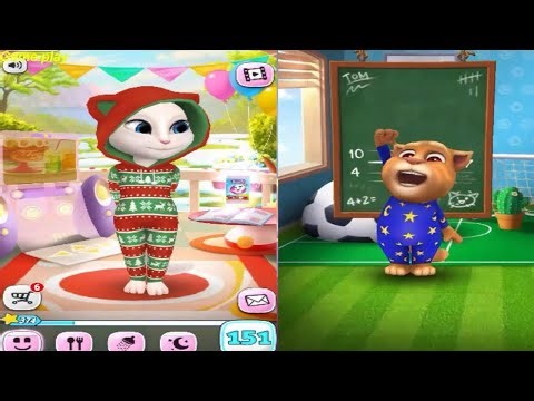 My Talking Angela Level 151 VS My Talking Tom Level 14 Gameplay