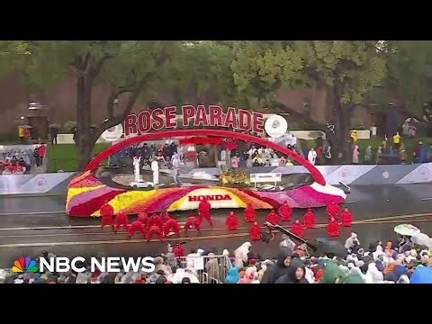 137th annual Rose Parade gets underway despite heavy rain