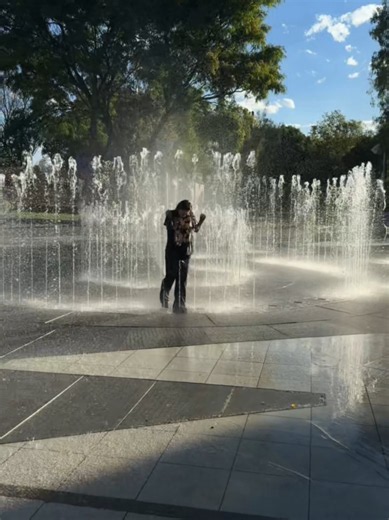 Get in the fountain fully clothed wearing long sleeves, jeans, socks and shoes #wetlook #fullyclothed #completelysoaked #soaked #wetclothes