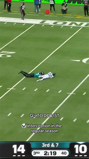 After 4 postseason interceptions, Q got a regular one!!! #eagles #nfl #quinyonmitchell #interception #highlights 📺: NFL Network