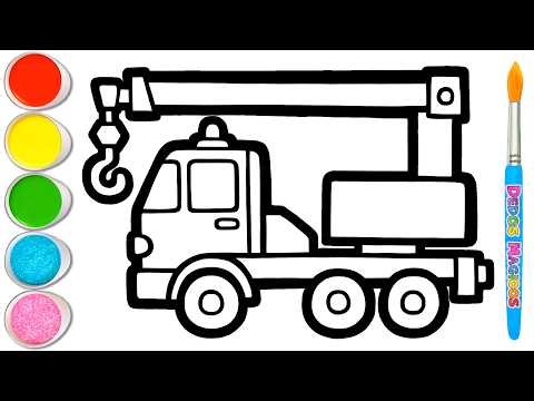 🏗️🚧 Dibujemos y Pintemos una Grulla Colorida para Niños y Niñas | Aprende Dibujo Básico #250