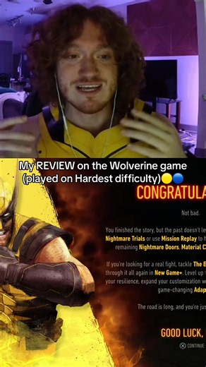 My REVIEW on the Wolverine game🟡🔵#gaming #wolverine #marvelswolverine #xmen #skybfly