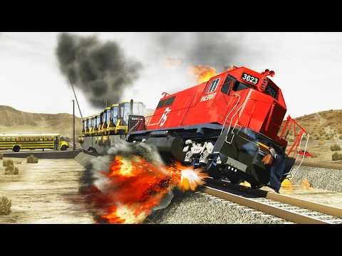 The MOST Brutal Railroad Accidents Derailments ✅ BEAMNG.Drive LIVE STREAM