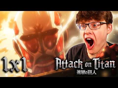 FIRST ANIME EVER... ATTACK ON TITAN 1X1 REACTION & REVIEW! | Crunchyroll