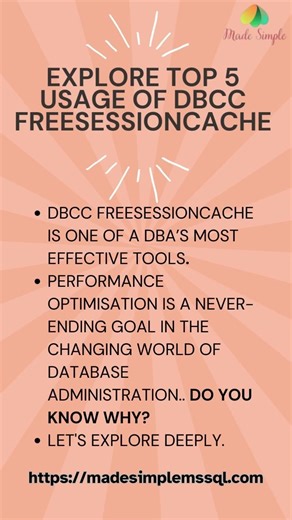 DBCC FREESESSIONCACHE | #sql #coding #learnsql | Made Simple MSSQL