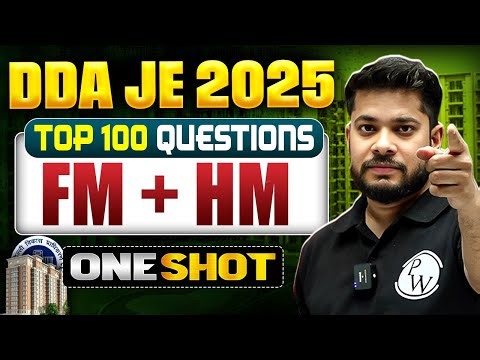 Fluid Mechanics & HM In ONE SHOT | DDA JE Civil Engineering Classes | Fluid Mechanics DDA JE