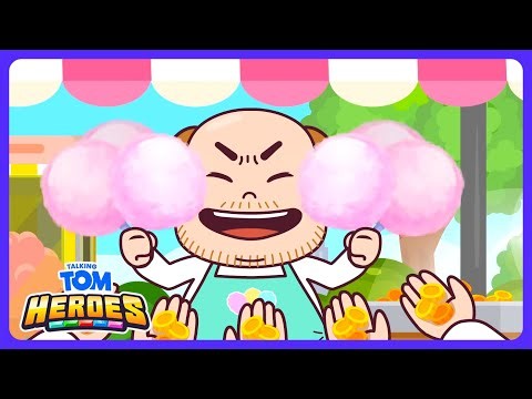 Giant Candy Tornado Attack! 🌪️ - Talking Tom Heroes | Kids Cartoons | WildBrain Action Arena