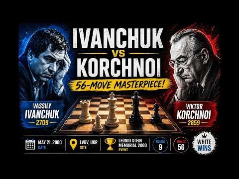 Ivanchuk vs Korchnoi (2000) | 56-Move Strategic Masterpiece | Leonid Stein Memorial