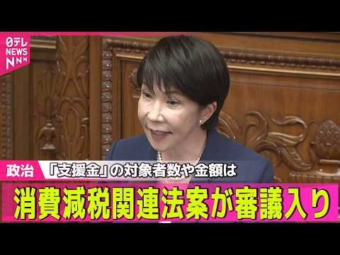 【政治ライブ】消費減税関連法案が審議入り…今国会最大の焦点 「支援金」の対象者数や金額は── 政治ニュースまとめ （日テレNEWS LIVE）